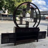 Round galay shelf on bahut sideboard