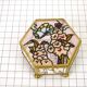 Brass box, glass and stained glass