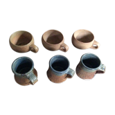 Series of 6 sandstone cups