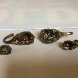 4 lion coat hooks in brass