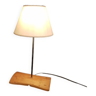 Wood and metal table lamp