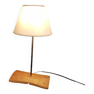 Lampe à poser bois et métal