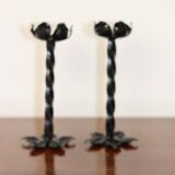 Pair of vintage brutalist style candleholders