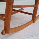 Rocking-chair, oak wood, natural fiber