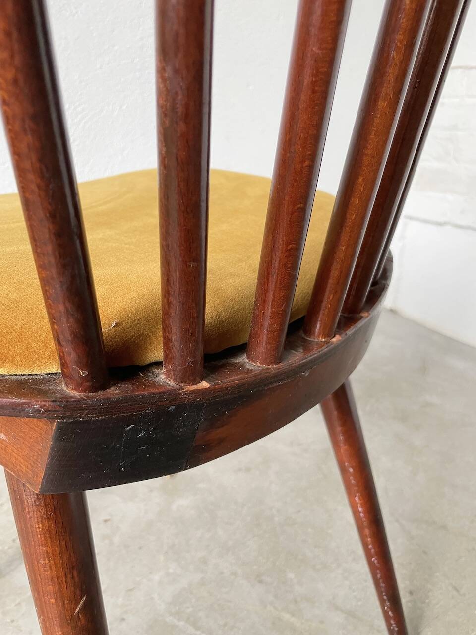 Baumann “Minuet” chair with yellow seat