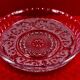 Large glass dish - Decorated with scrolls and lilies