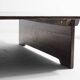 Large rustic brutalist coffee table in patinated wood, 1980s