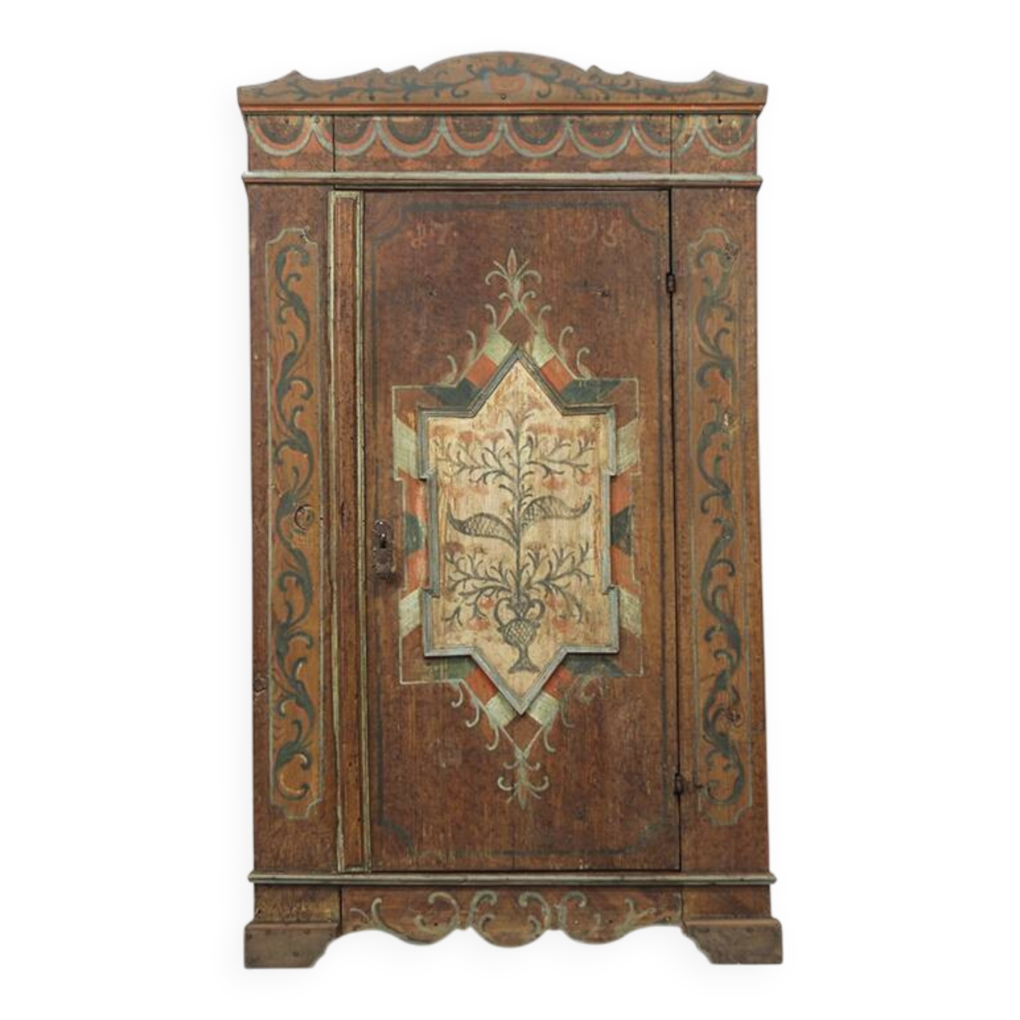 Folk art painted bridal wardrobe