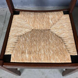 6 chairs rush Wenge Brutalist Mid Century