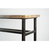 Console, art moderne, acier peint et marbre