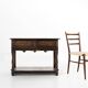 French 20th century oak side table with 2 drawers, ca. 1960