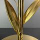 Pencil reed rattan bamboo and brass flower table desk lamp, Italy, 1980s