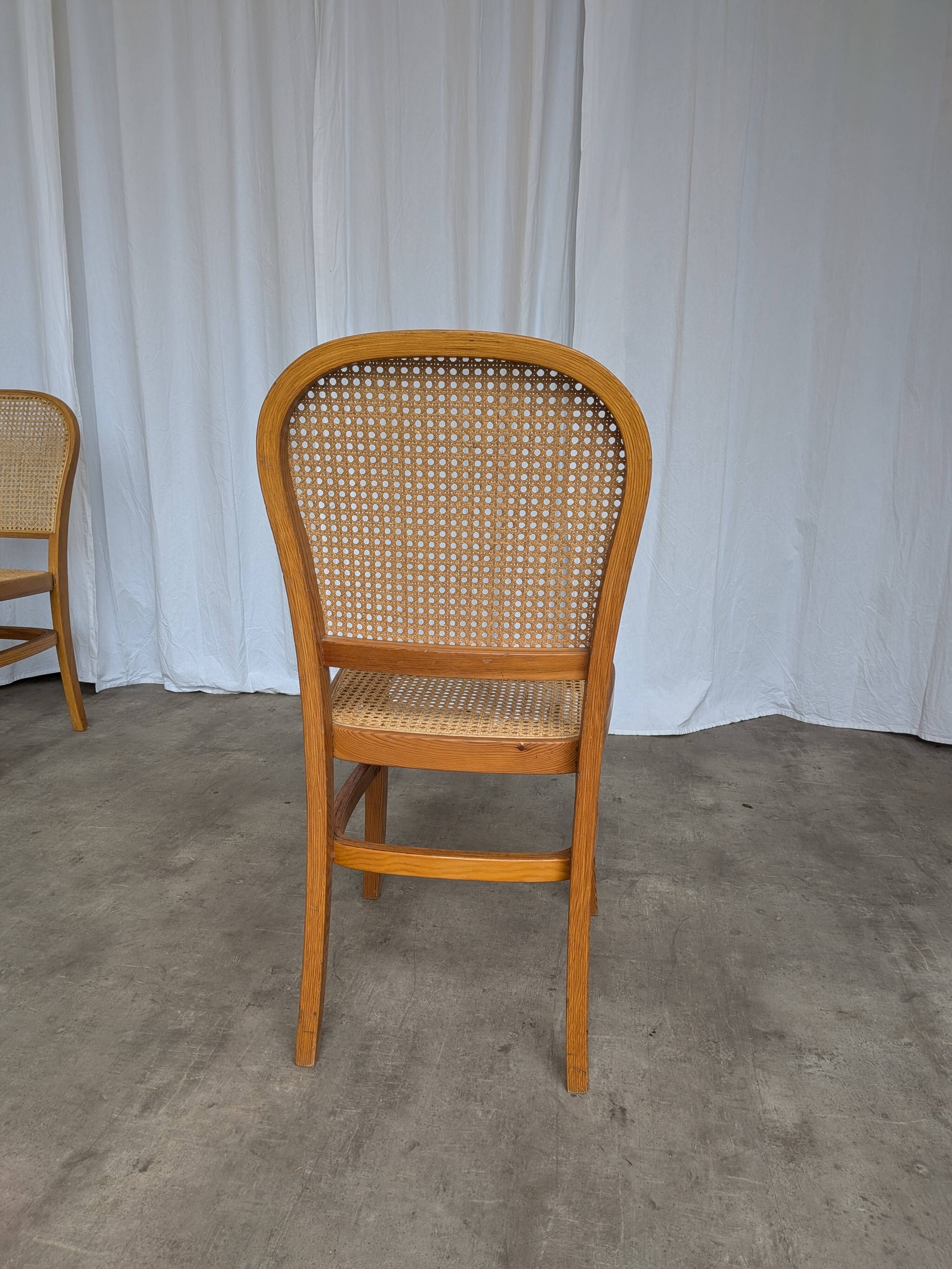 Set of 4 Mix & Match Dining Chairs with Cane Seat / Mid-Century Dining Furn