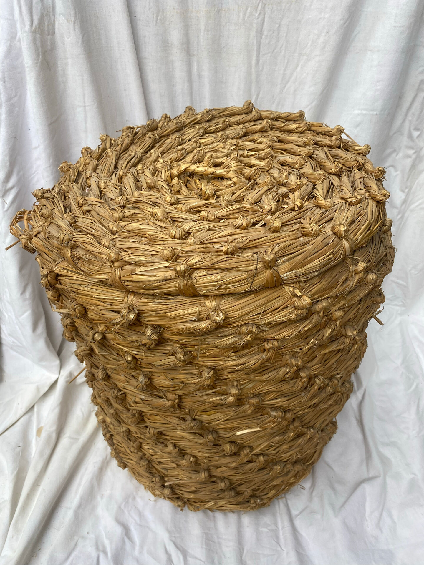 Vintage woven straw basket