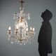 Antique chandelier Maria Theresa in gilded iron, Italy, 20th century