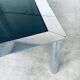 Mid-Century Smoked Glass & Chromed Steel Square Dining Table attributed to Sergio Mazza for Cinova, Italy, 1970s
