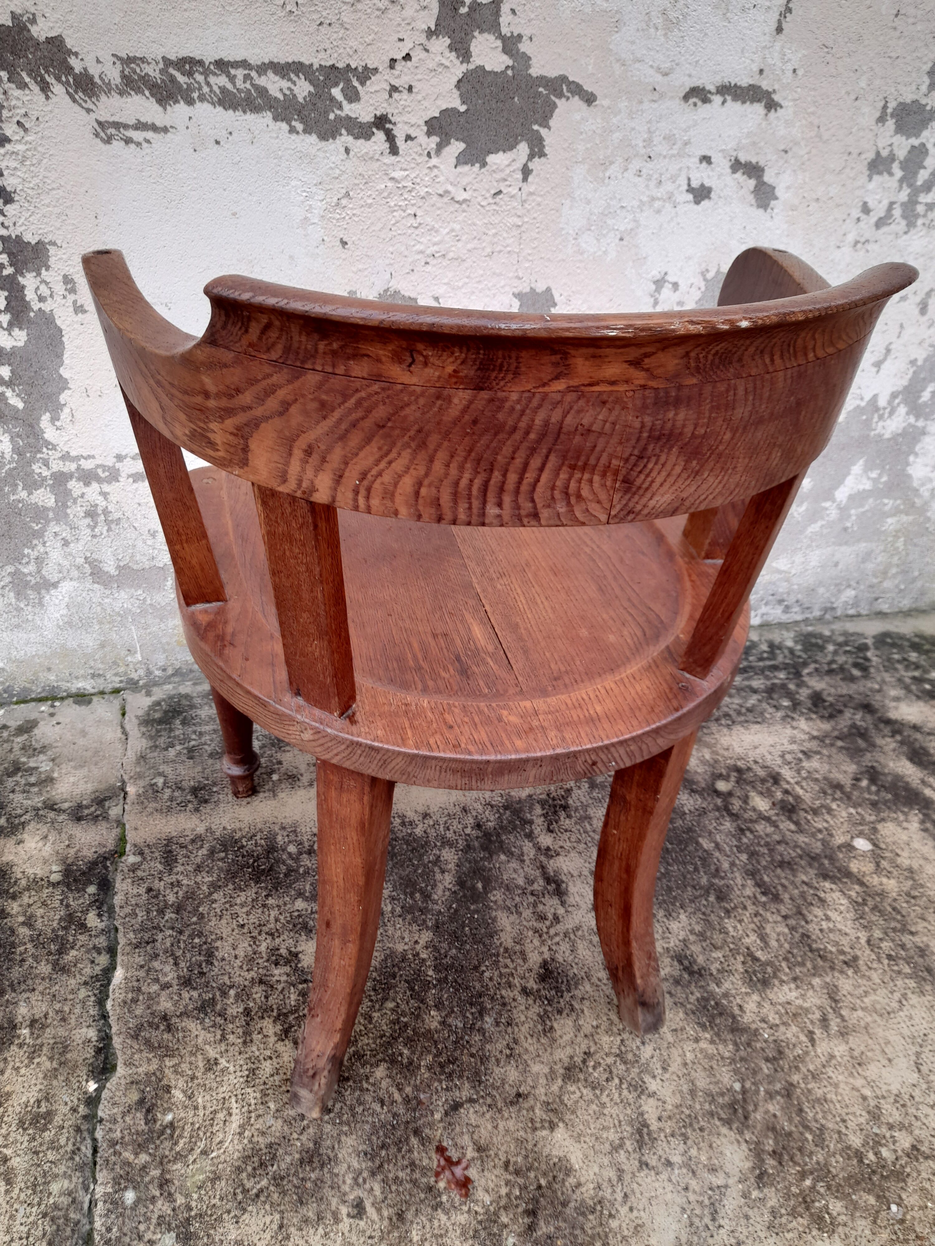 Fauteuil de bureau Louis Philippe en chêne