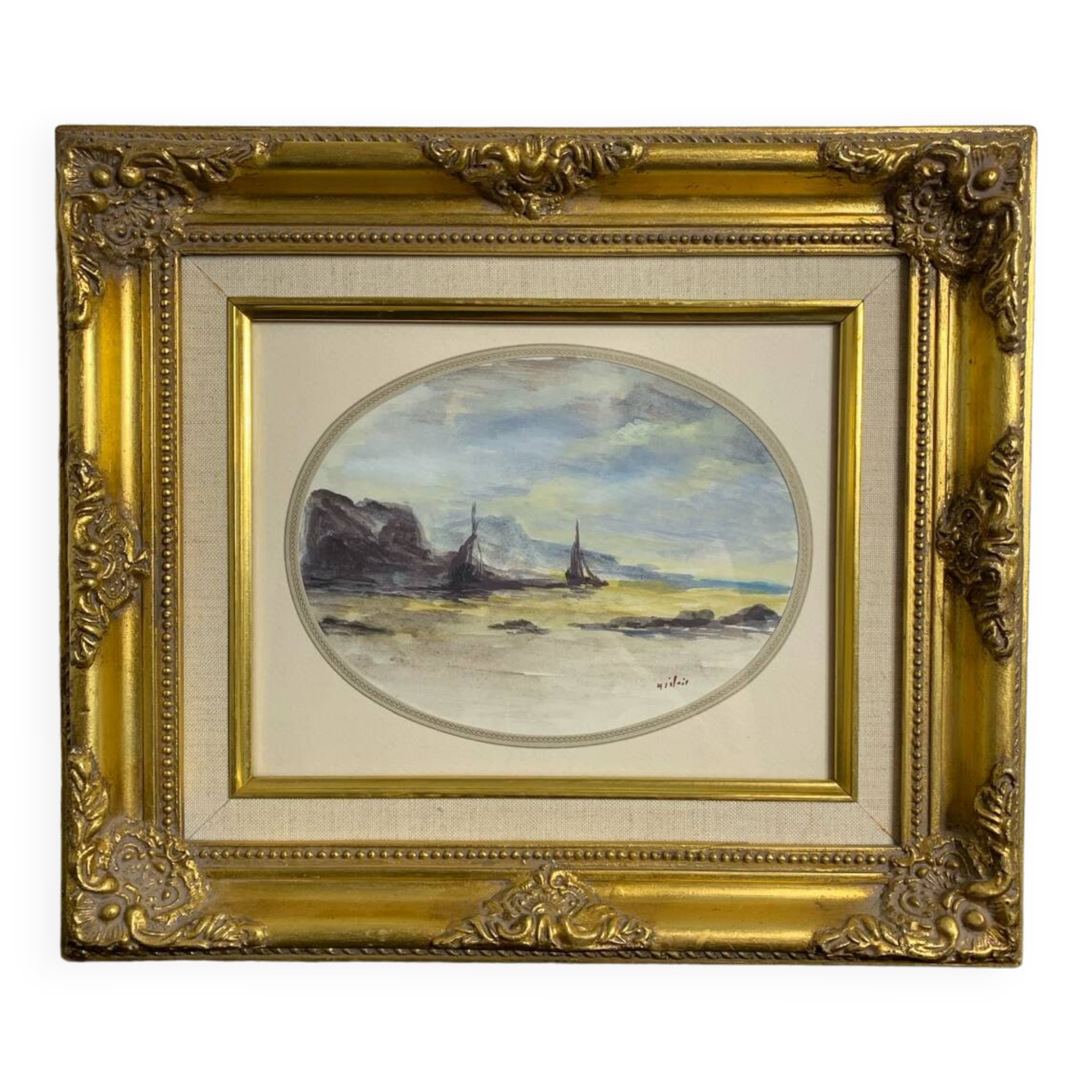 Watercolor painting by Henry Saint-Clair, seascape