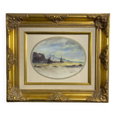 Tableau aquarelle Henry Saint-Clair, paysage marin