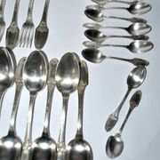 Boulenger household items 34 place settings Empire Marie-Louise 12 soup spoons 9 forks 11 dessert spoons