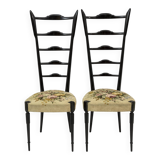 Pair of Chiavari Mid-Century Modern Italian High Back Chair