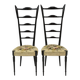Pair of Chiavari Mid-Century Modern Italian High Back Chair