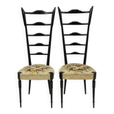 Pair of Chiavari Mid-Century Modern Italian High Back Chair