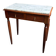 Desk, dark wood and marble side table