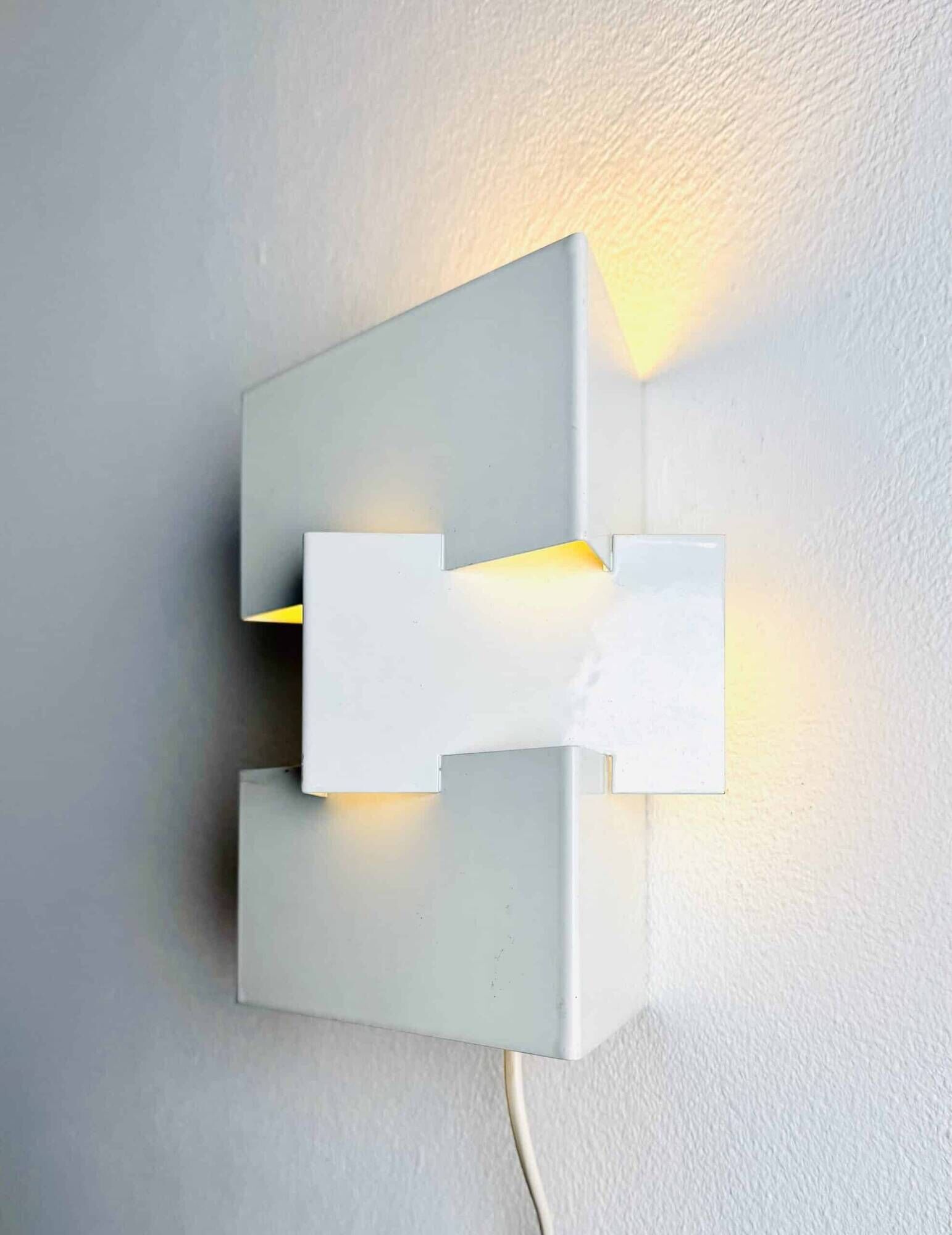 Triangular Geometric Wall Lamp By J.J.M. Hoogervorst For Anvia Nederland, The Netherlands 1960S