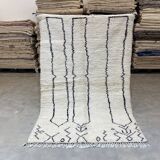 Tapis laine blanc & noir berbère 160x255cm