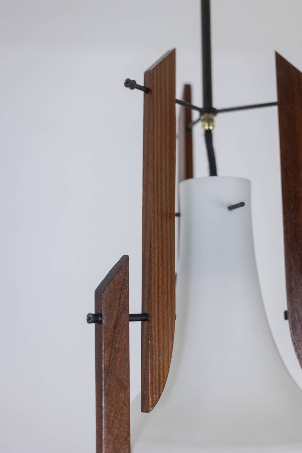 Ico Parisi. Pair of opaline pendant lights. 1960s.