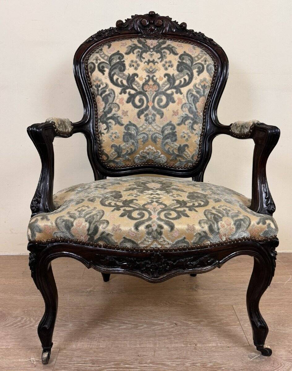 LXVI Style Cabriolet Armchair in Rosewood