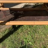 Black wicker rattan coffee table