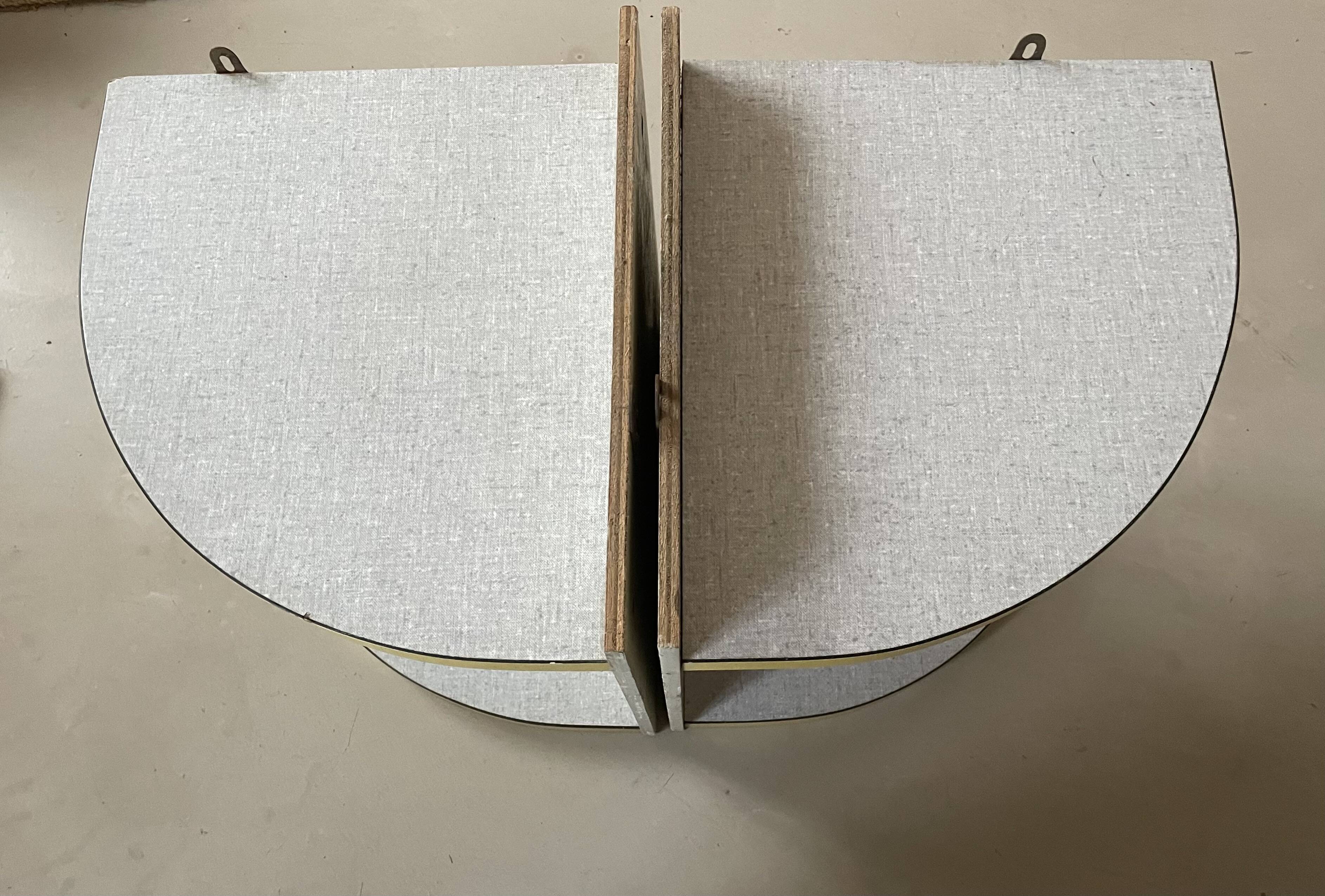 Set of 2 Formica corner shelves