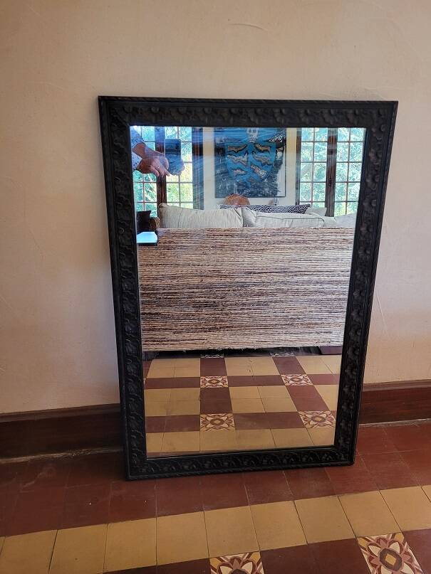 Old carved wood mirror