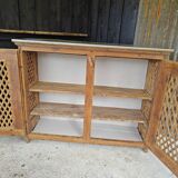 Support buffet in solid pine, zinc top, late 19th century.