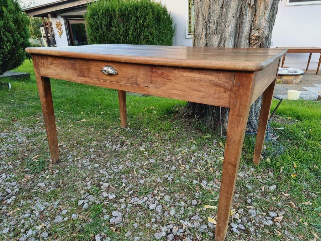 Antique farmers table French kitchen table walnut