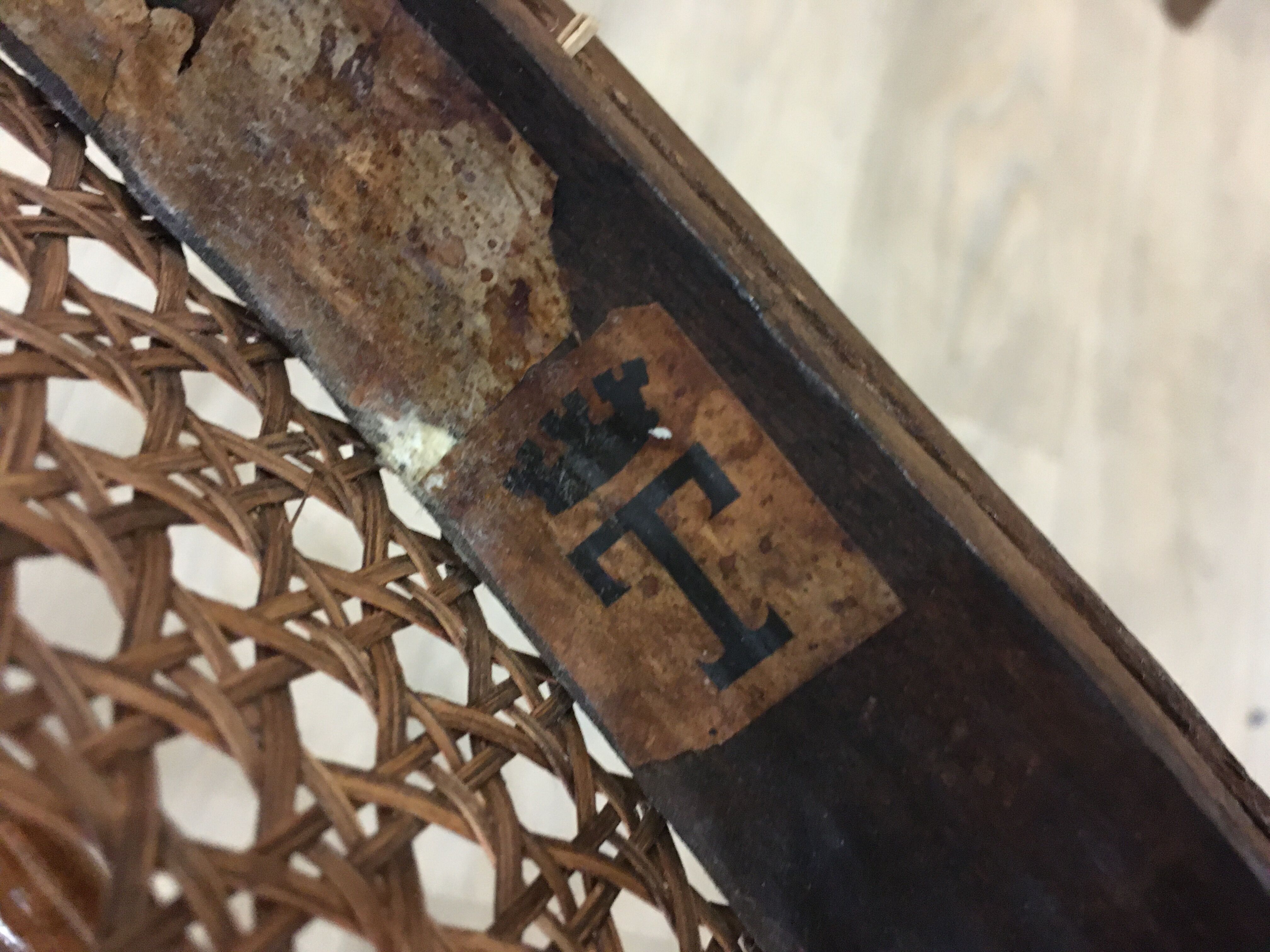 4 old wooden bistro chairs