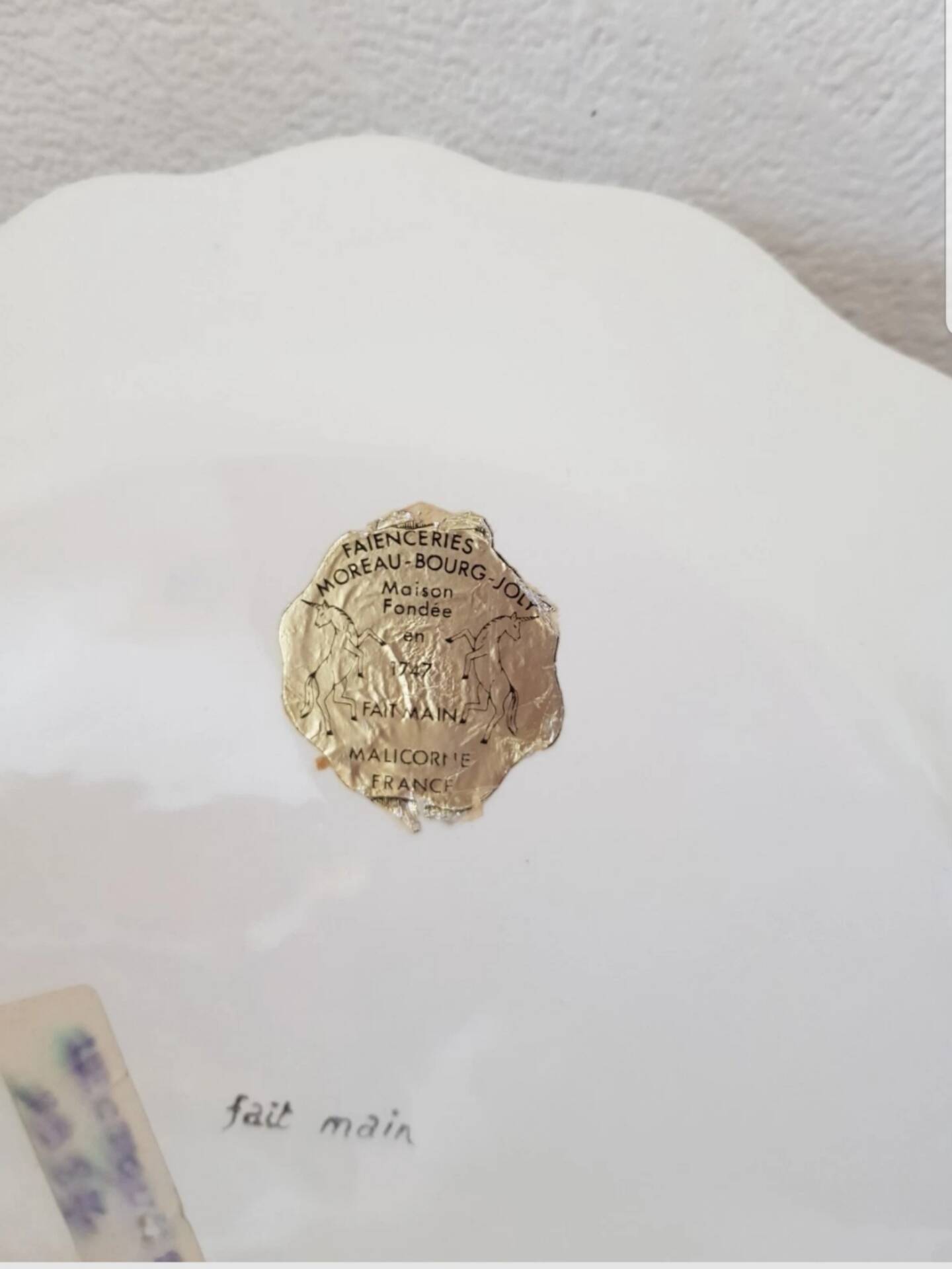 Antique plate, wall-mounted, Malicorne, France