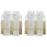 Pair of Murano glass wall sconces by Kalmar, Model Lipizza, Austria, 1960s.