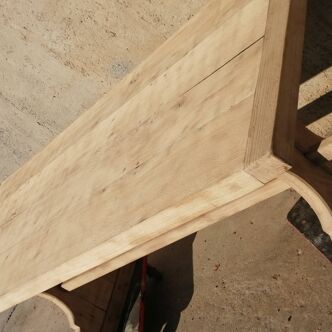 Raw sandblasted monastery table, standard legs, in oak