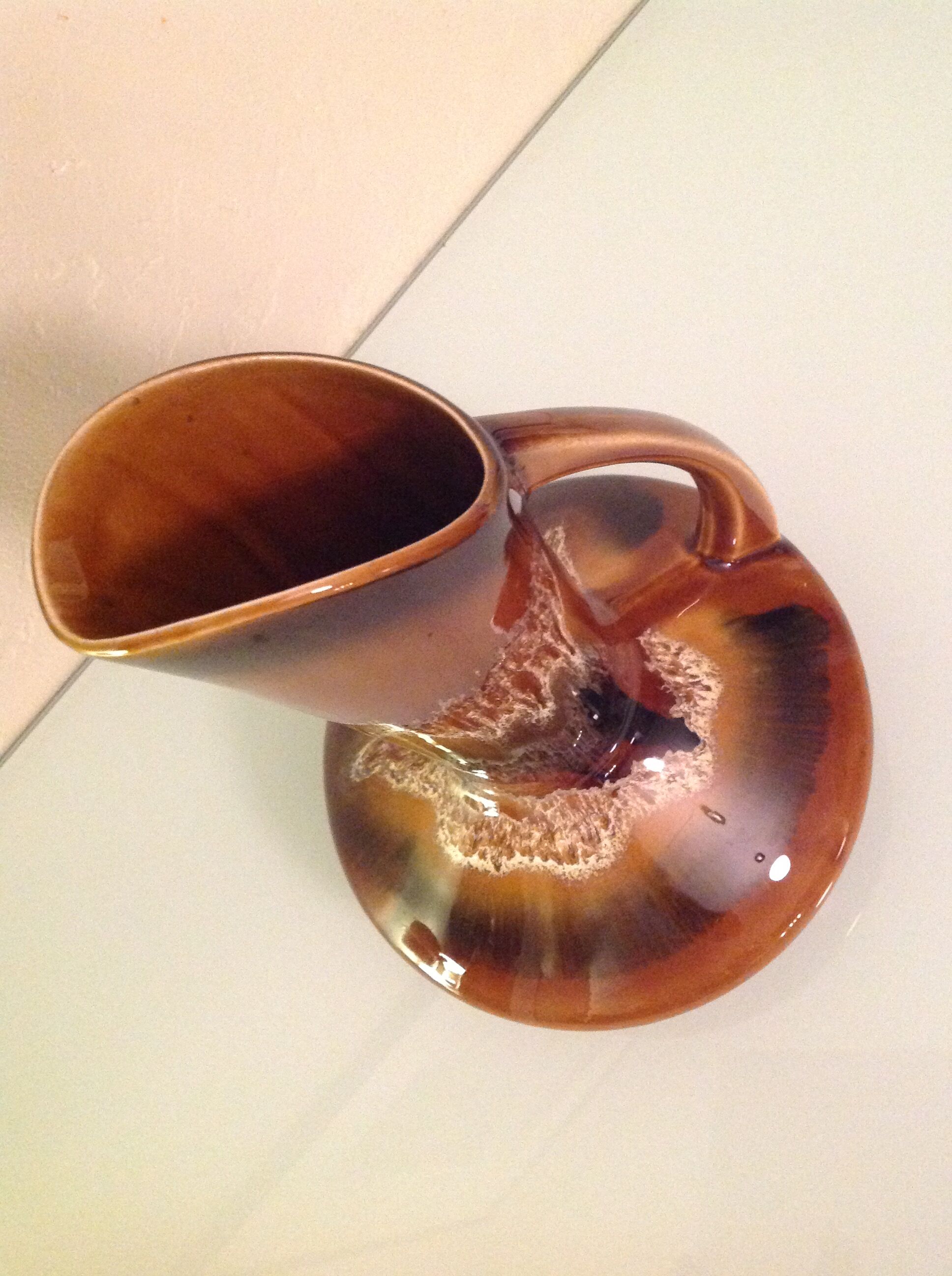 Jug with handle ceramic sarreguemines