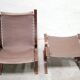 Scandinavian armchair and ottoman Siesta in brown leather by Ingmar Relling for Westnofa editions
