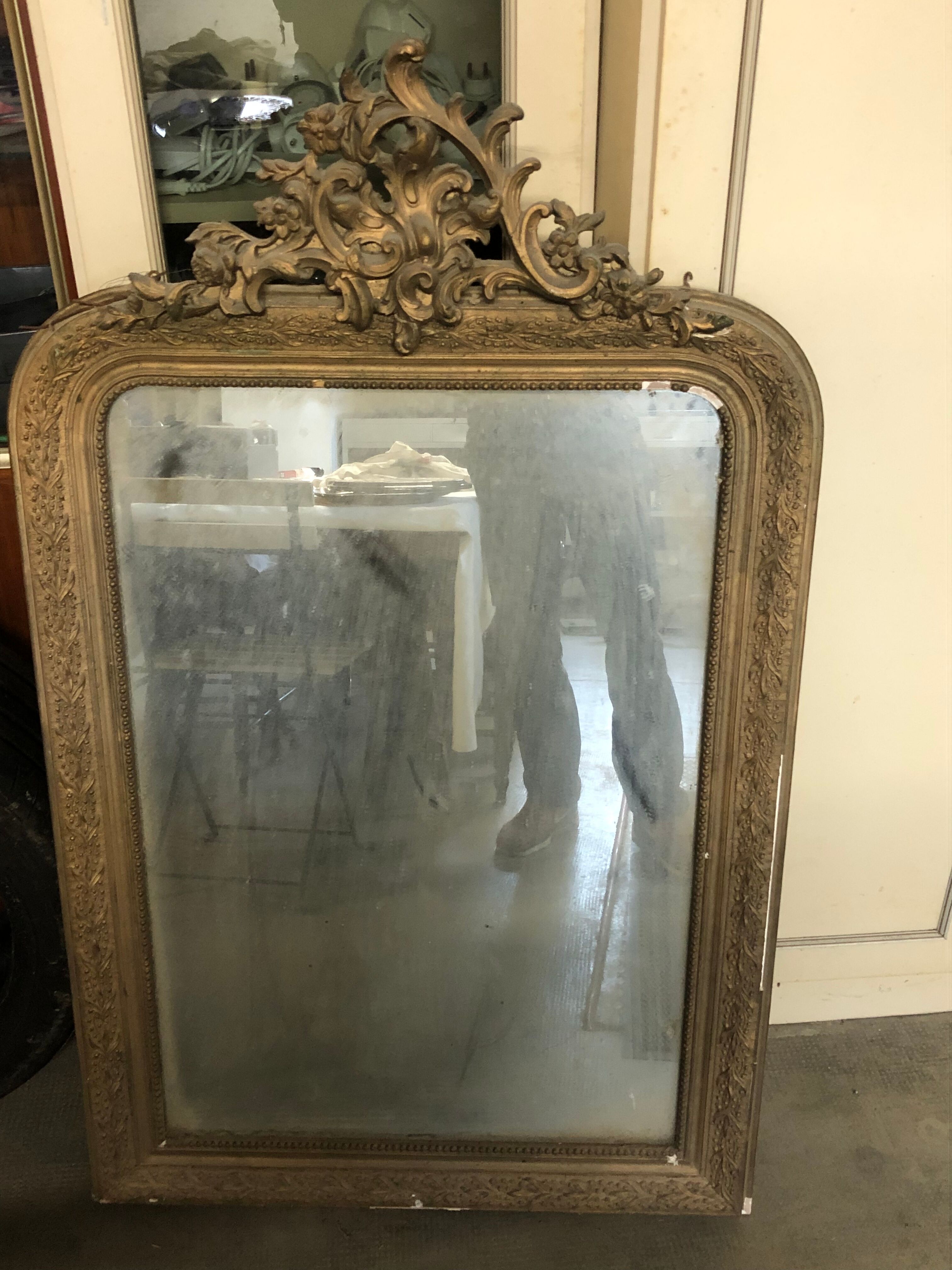 Antique mirror with molding