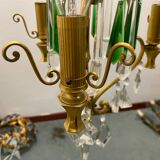 Lustre en cristal et laiton des années 1960