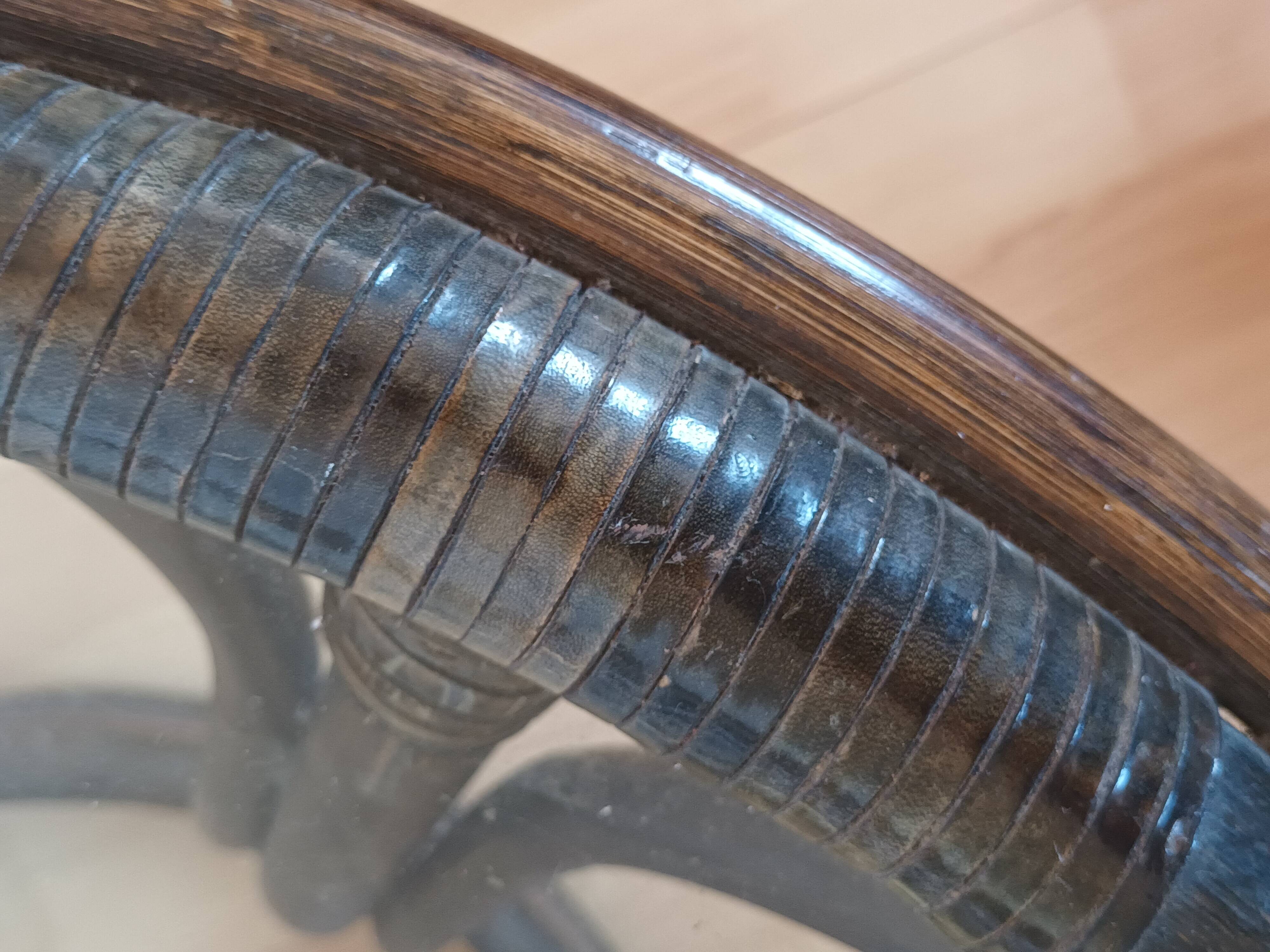 Maugrion editions rattan and glass coffee table