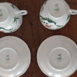 Paire de tasses à thé Gien Oiseaux de Paradis