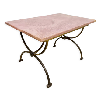 Table d’appoint en marbre antique 'Tons roses'