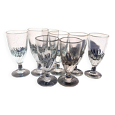 Service de verres de bistrot à absinthe, soufflés à la bouche