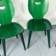 Set of 4 green pine chairs by Svensk Fur, Sweden, 1950s.